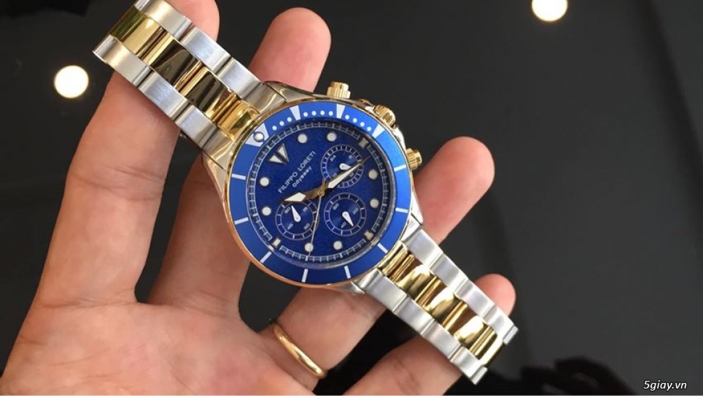Filippo Loreti Odyssey Two Tone Gold Blue Link (Italia) - 7