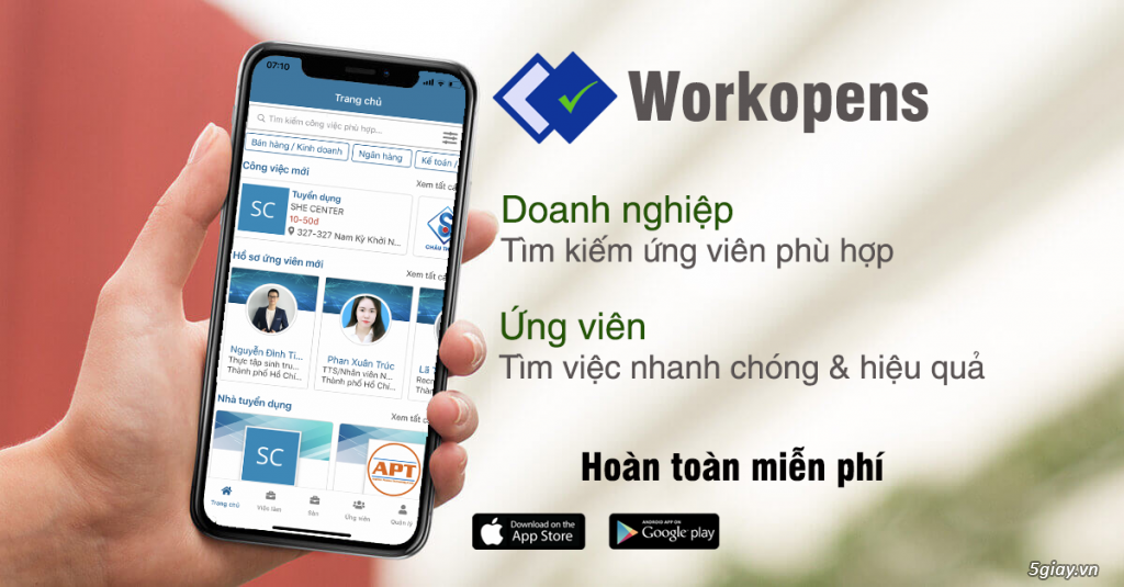 Workopens - mobile app tuyển dụng & tìm việc
