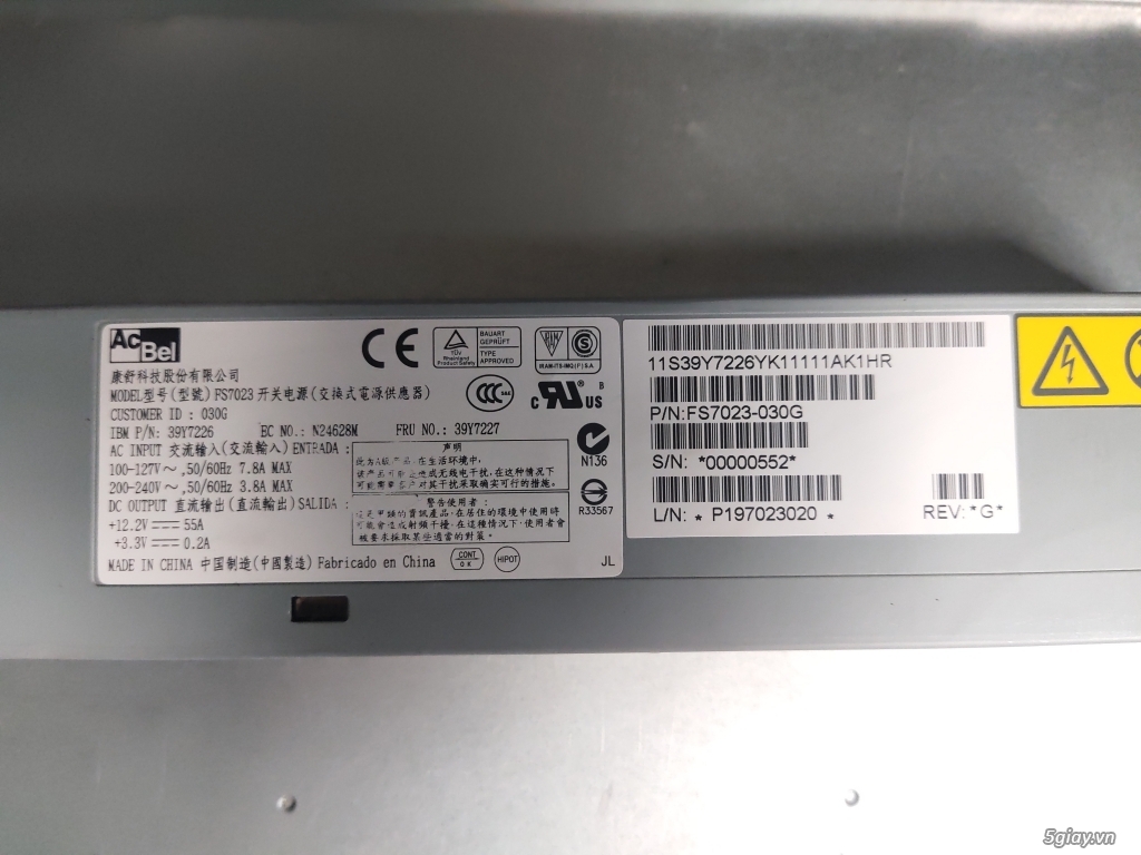 Alimentatore IBM 675W Per System X3650 M3 | 39Y7226 39Y7227