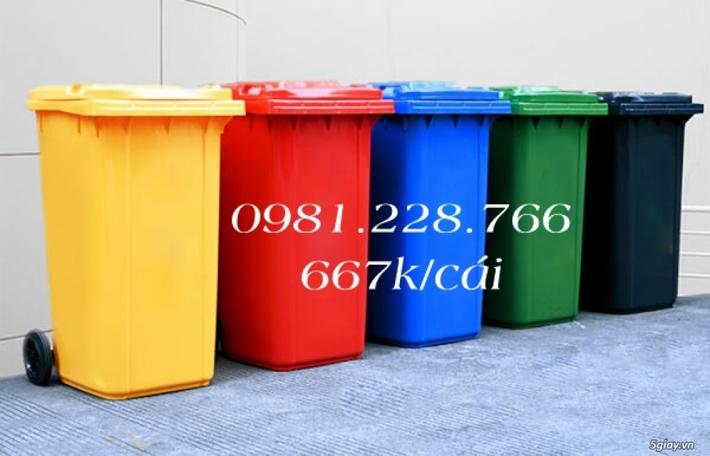 Phân loại rác theo màu sắc của thùng rác | 5giay