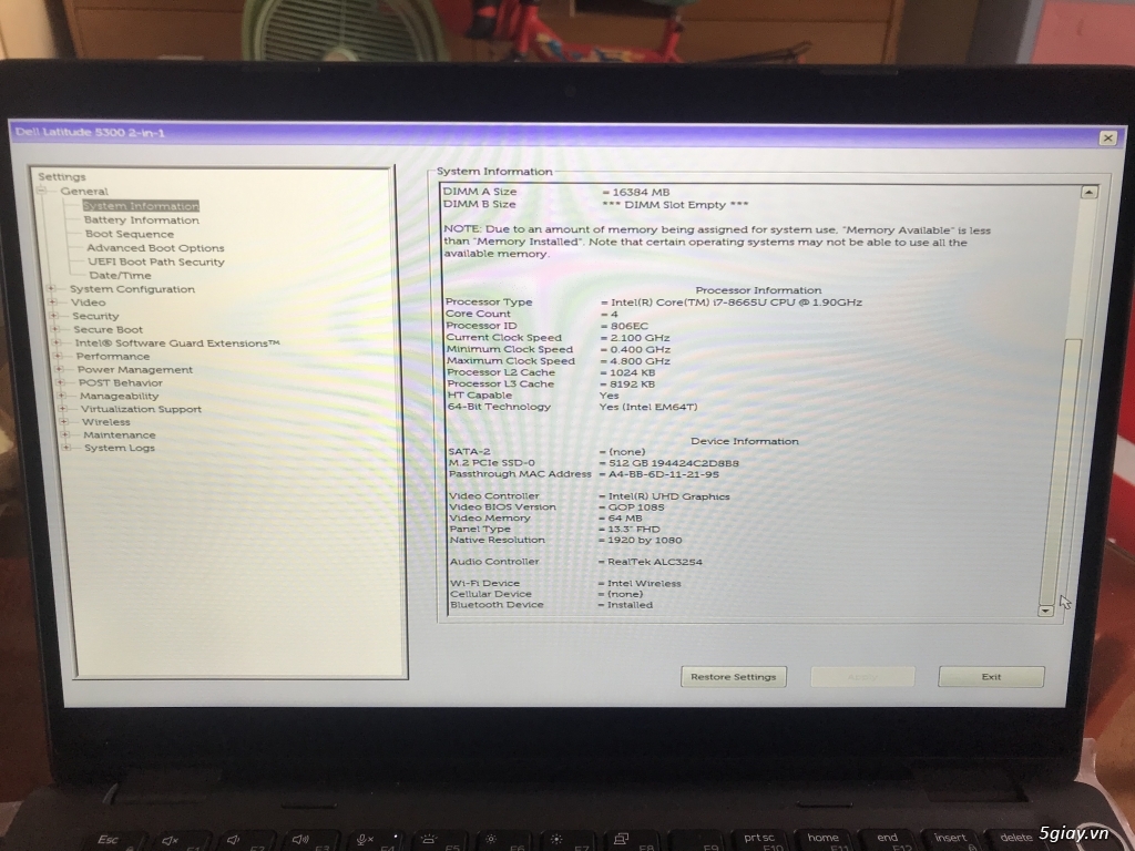 Dell latitude 5300 mới 100% - 4