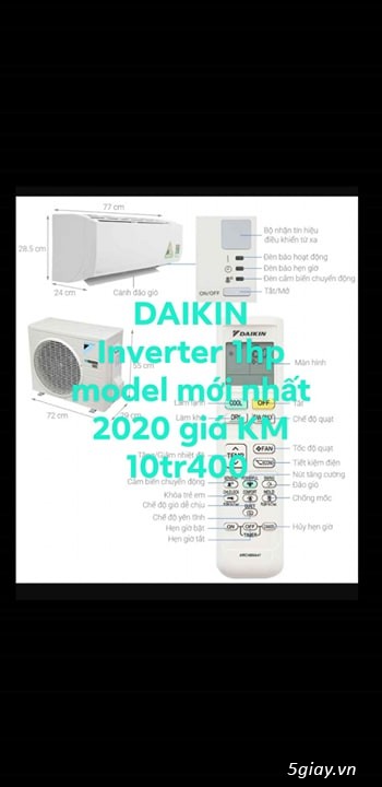 Máy lạnh Daikin Inverter 1HP model 2020 - 3
