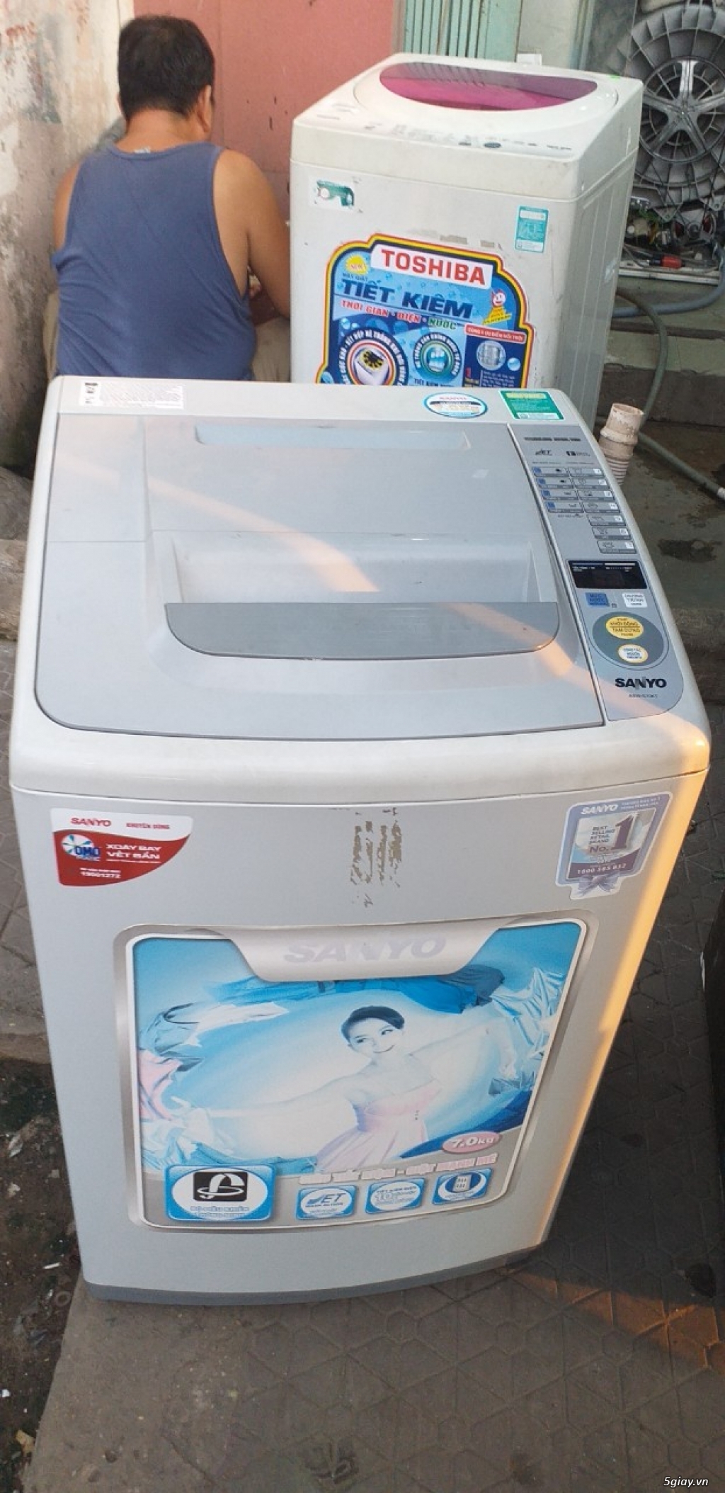 máy giặt aqua 7kg cửa trên - 1