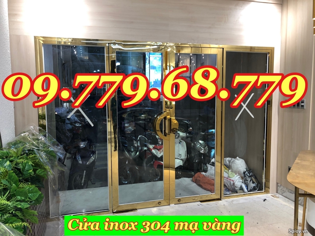 Cửa inox 304 vàng gương, Cửa inox 304 mạ vàng, Cửa inox 304 | 5giay