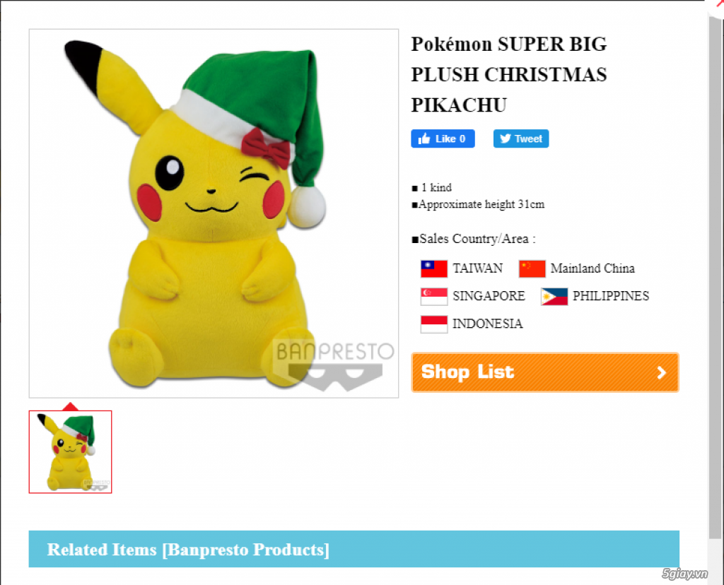 Bán thú nhồi bông Pokemon hiệu Banpresto (chi nhánh của hiệu Bandai) - 1