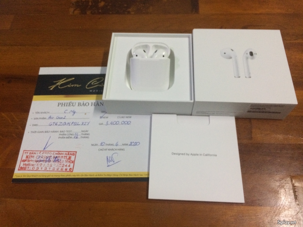airpod 2 99% fullbox mới mua 10/6 còn bh dài