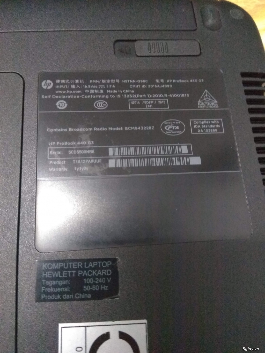 Cần bán: Laptop HP ProBook 440 G3 I5 4GB 128GB SSD - 2