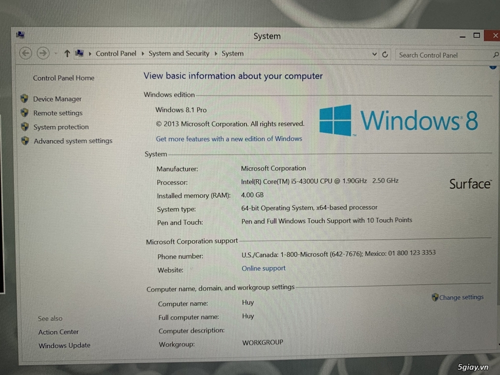 Surface Pro 3 I5 128GB ram 4GB - 3
