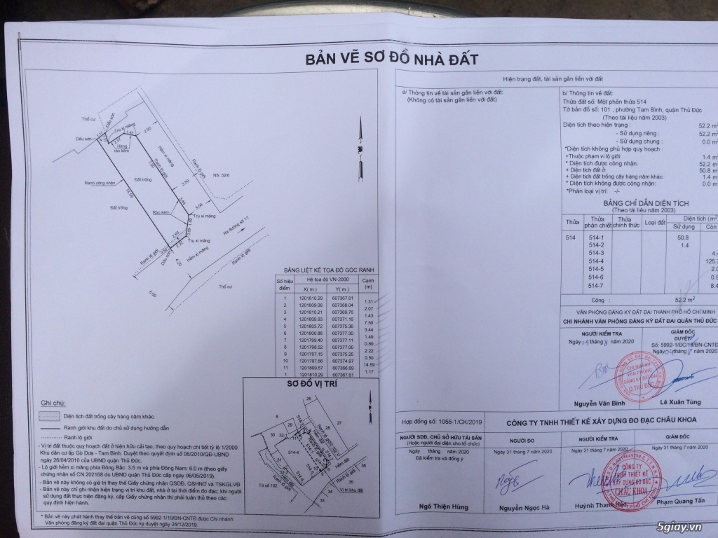 Dự án đất nền phân lô B52 Tam Bình, Quận Thủ Đức, 51m2 3 mặt tiền HXH, - 1