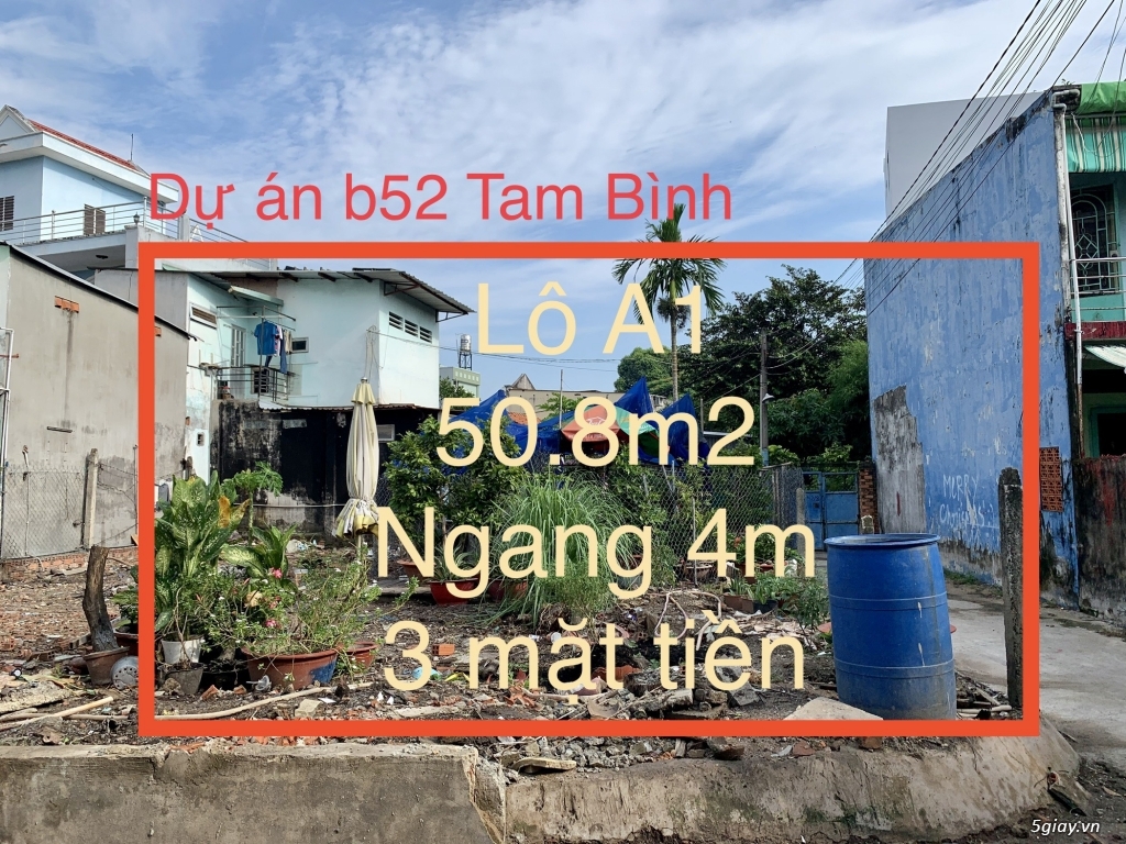 Dự án đất nền phân lô B52 Tam Bình, Quận Thủ Đức, 51m2 3 mặt tiền HXH, - 2