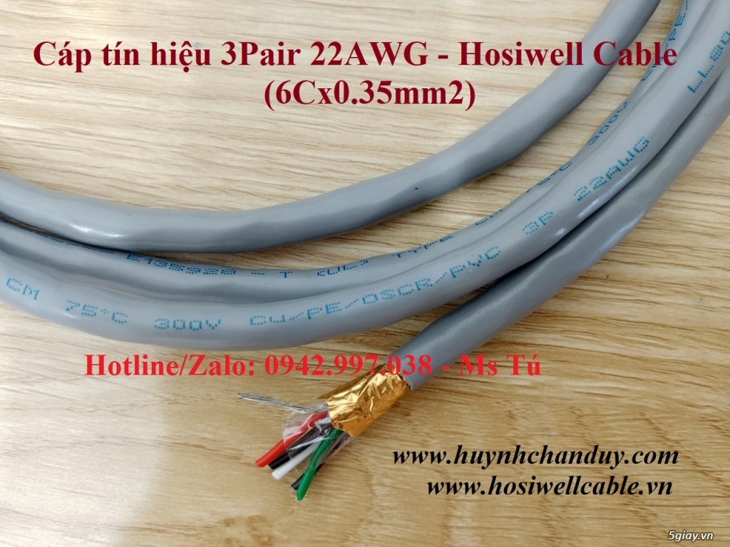 Cáp loa/ Cáp tín hiệu âm thanh Hosiwell 22AWG (0.35mm2), chống nhiễu - 2