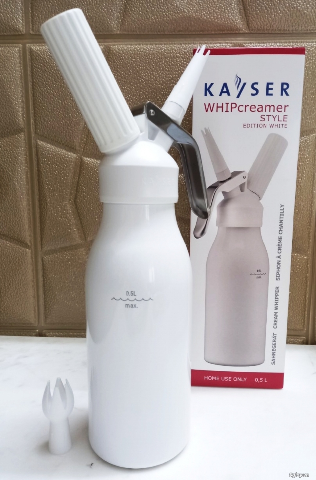 Bình Làm Kem Nhôm KAYSER 0.5 Lít ( Bình nhôm, đầu nhựa) - Nhập Khẩu - 2