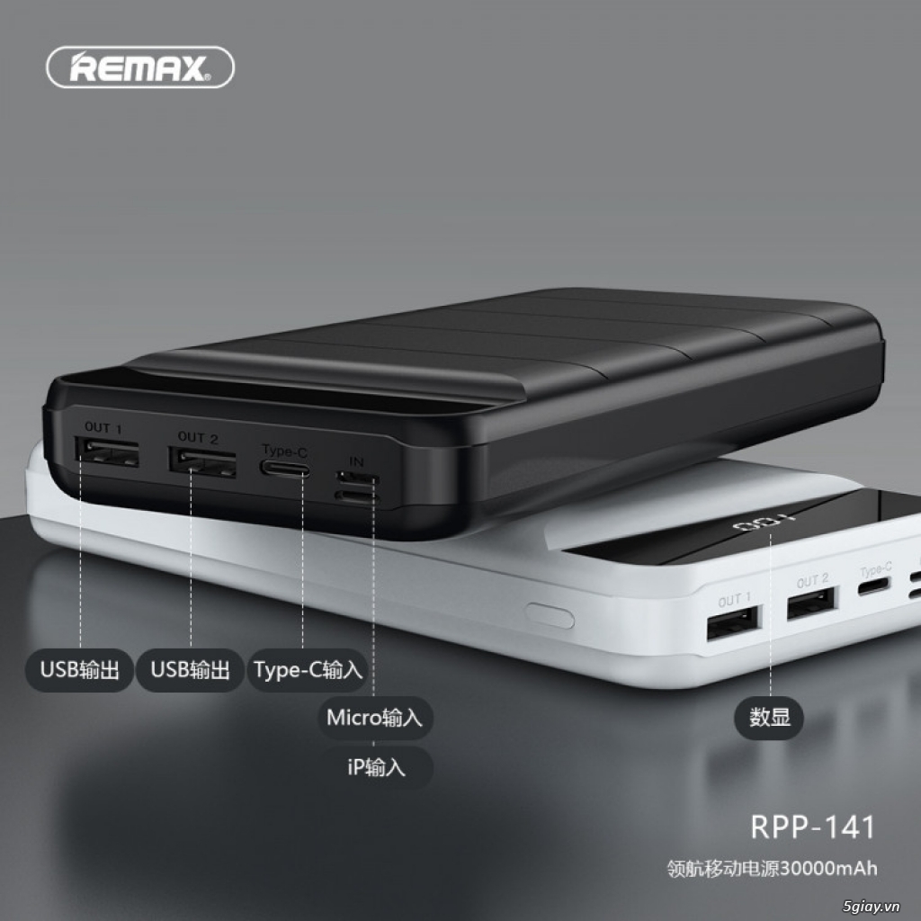 Pin sạc dự phòng giá rẻ Remax RPP-141 dung lượng 30.000mAh - 2
