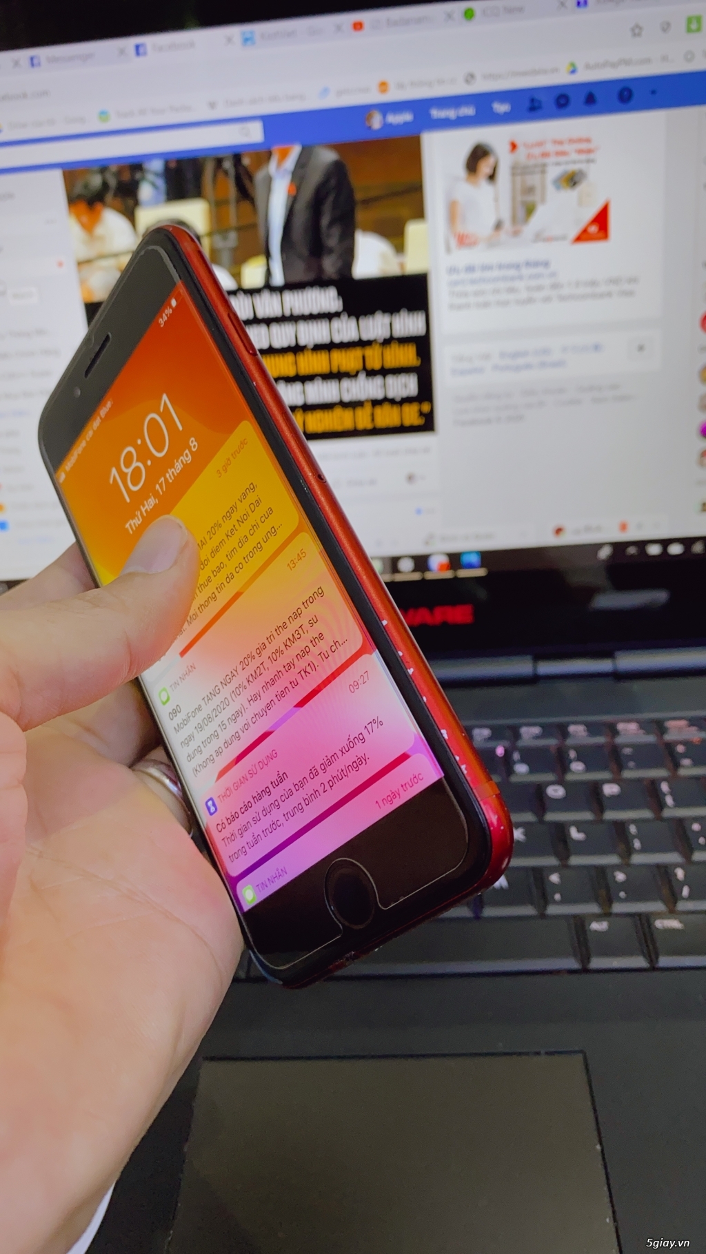 IPhone 8 64gb Đỏ máy zin 98% giá 5tr3 - 4