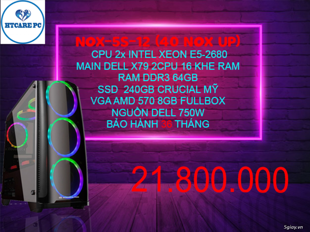 [BAO MẠNH] PC CHIẾN 40 GIẢ LẬP NOX CÀY GAME MAX MƯỢT