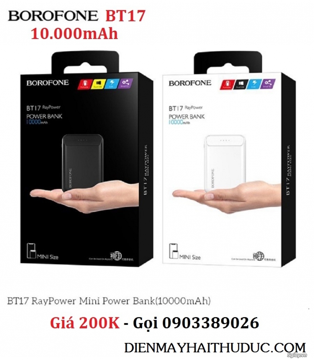 Pin dự phòng giá rẻ Borofone BT17 dung lượng 10.000mAh chính hãng 100% - 1
