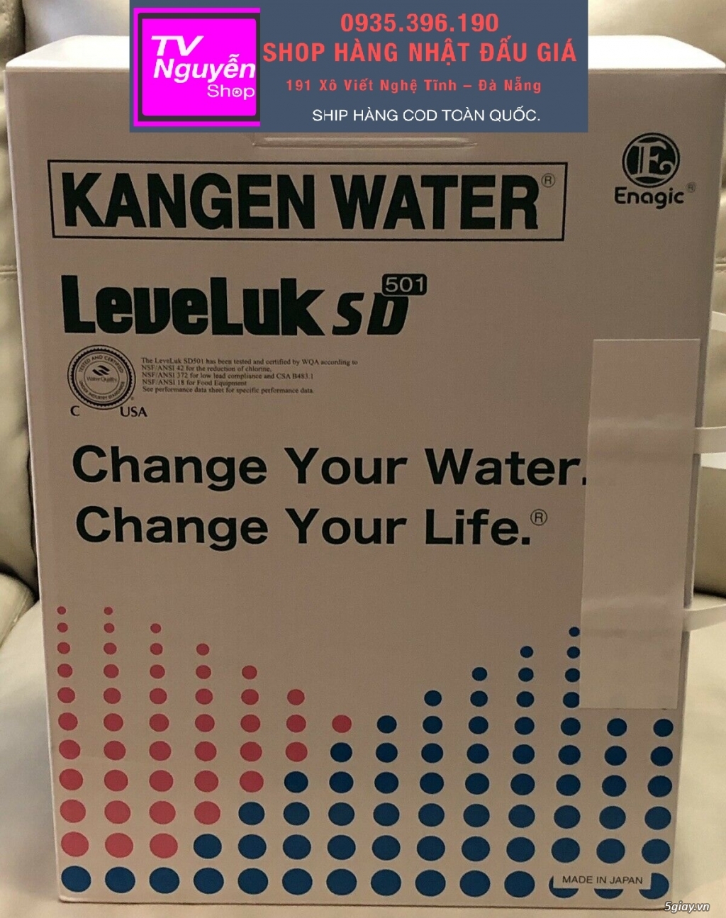 Máy lọc nước ion kiềm Leveluk Kangen SD 501 hàng Nhật mới 100%. - 2