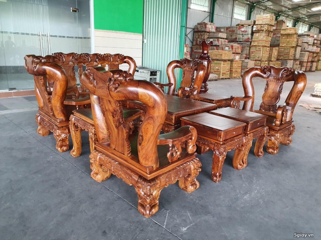 Bộ bàn ghế gỗ cẩm việt tay 18 10 món