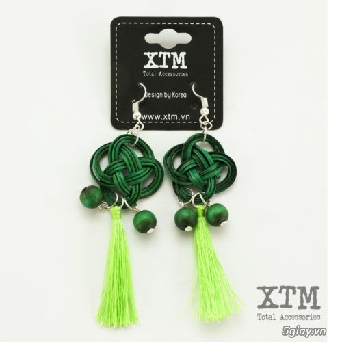 Bông tai Tua rua Đào Hoa XTM hàng xuất khẩu Âu-Mỹ (XTM-K071-22) - 3