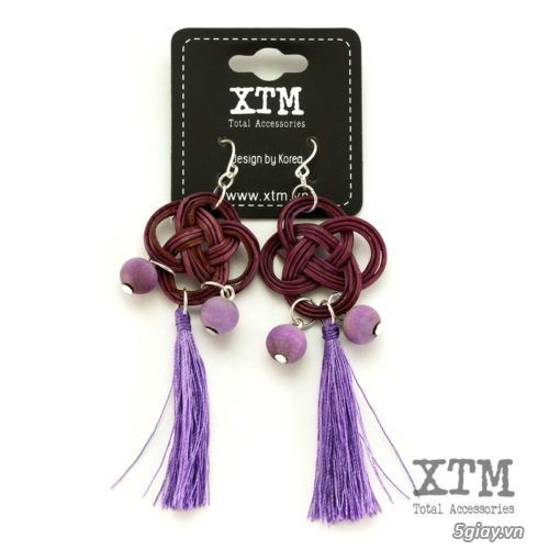 Bông tai Tua rua Đào Hoa XTM hàng xuất khẩu Âu-Mỹ (XTM-K071-22) - 1