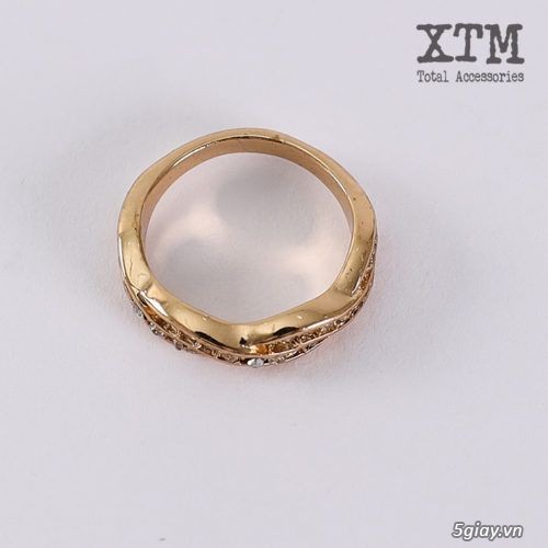 Nhẫn thời trang dạng xoắn vương miện đính đá trắng(XTM – KAS KR0005) - 1