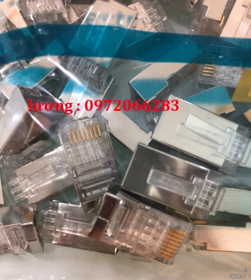Hạt mạng Sắt AMP chống nhiễu Shielded 8 Position Modular Plug mã 6-569 - 2