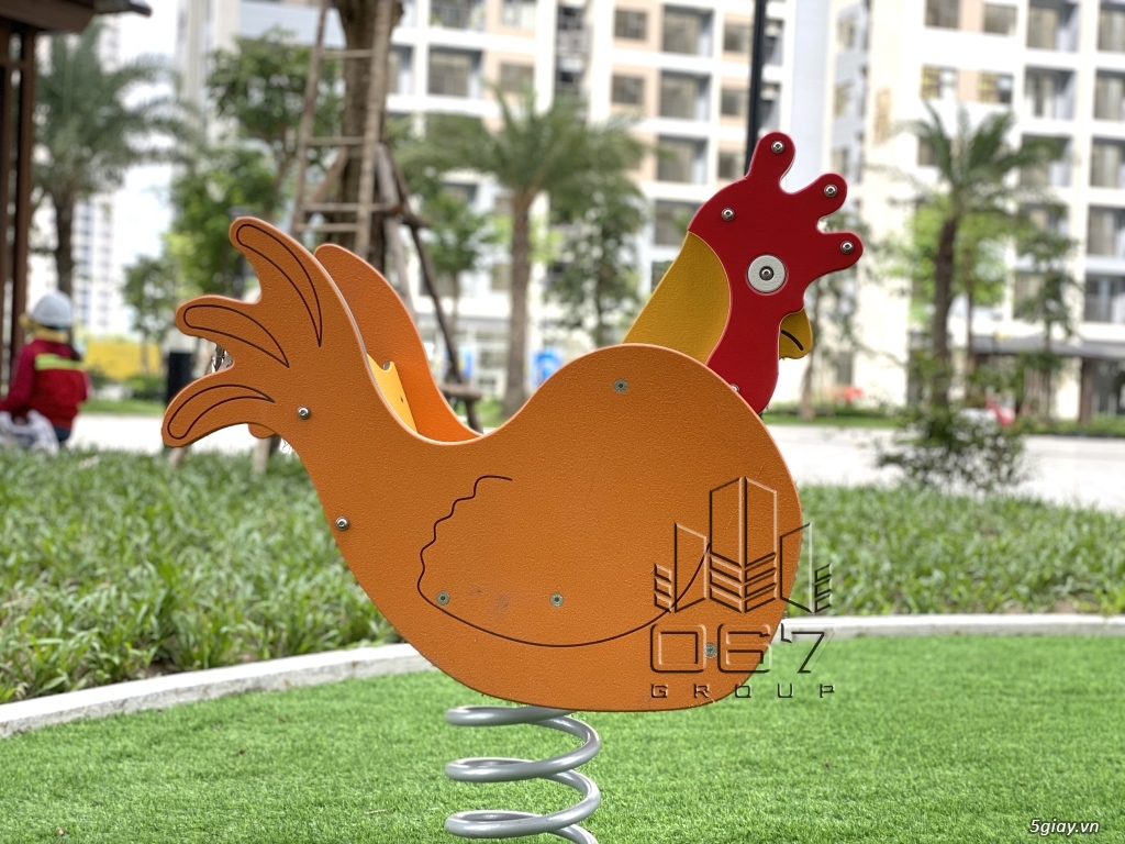 Thú nhún - SINGLE - Cheerful rooster rocker - 5022 - 1