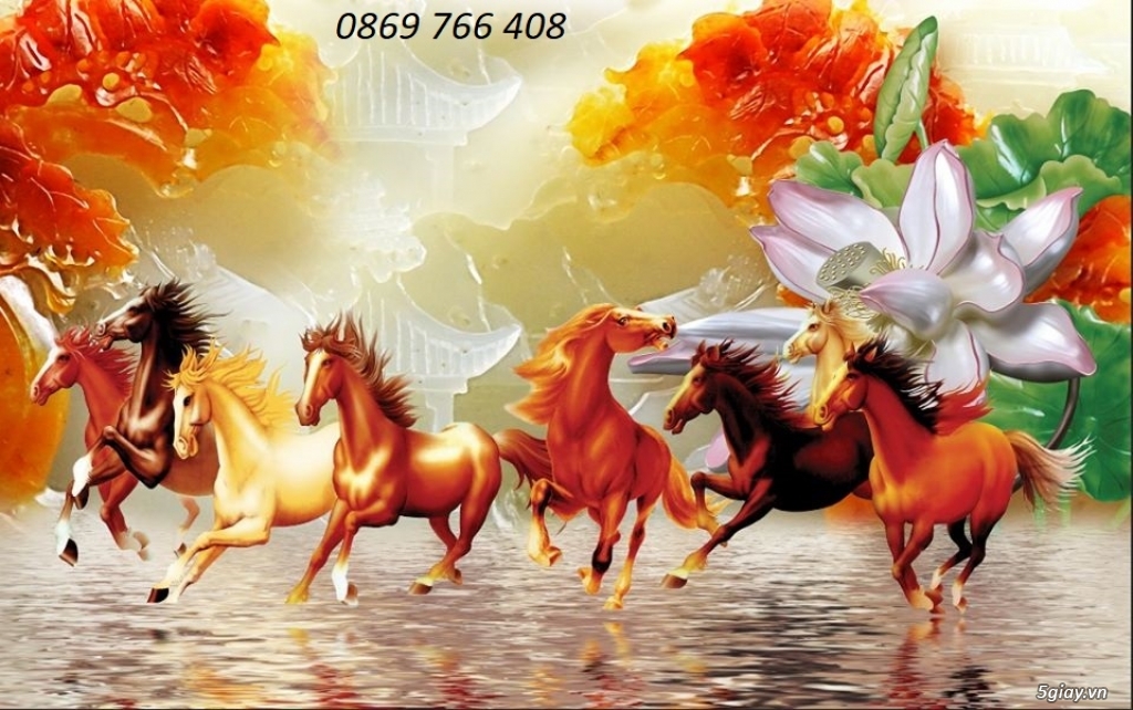 Tranh gạch men 3D bát mã - 1