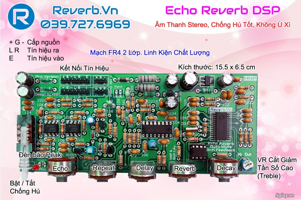 Mạch Echo Reverb DSP 5 Volume