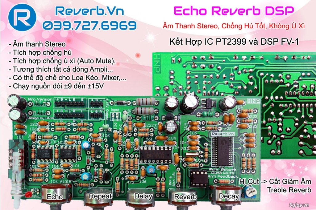 Mạch Echo Reverb DSP 5 Volume - 1