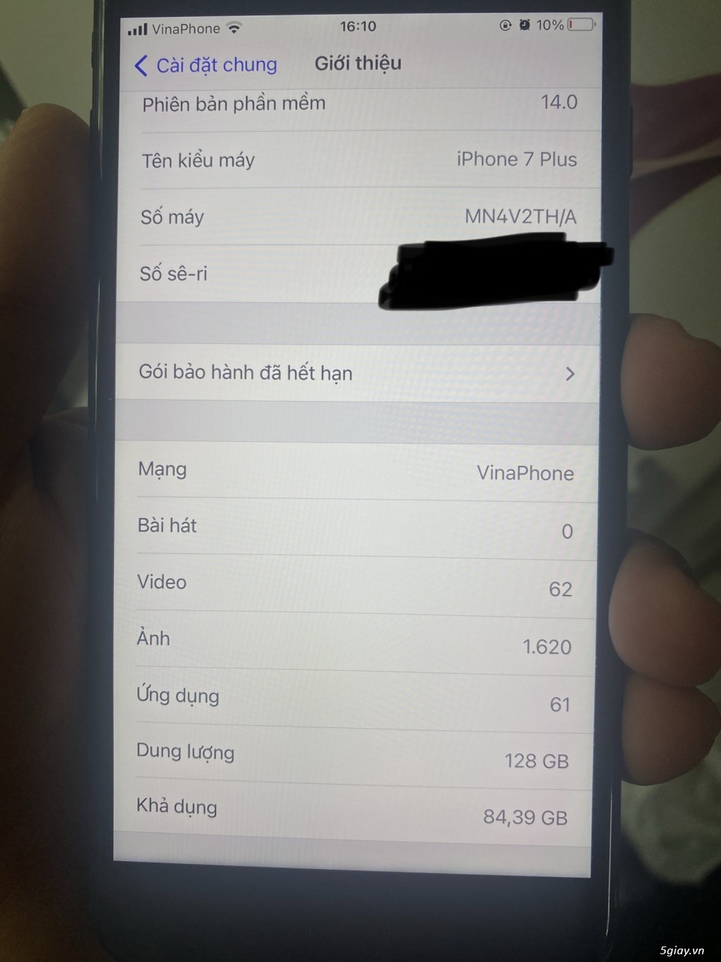 Iphone 7plus đen bóng 128gb