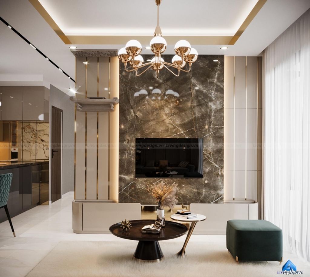 Thiết kế nội thất căn hộ Sunwah Pearl 2PN Luxury | Living Design - 1