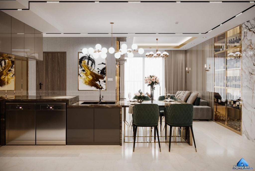 Thiết kế nội thất căn hộ Sunwah Pearl 2PN Luxury | Living Design - 2