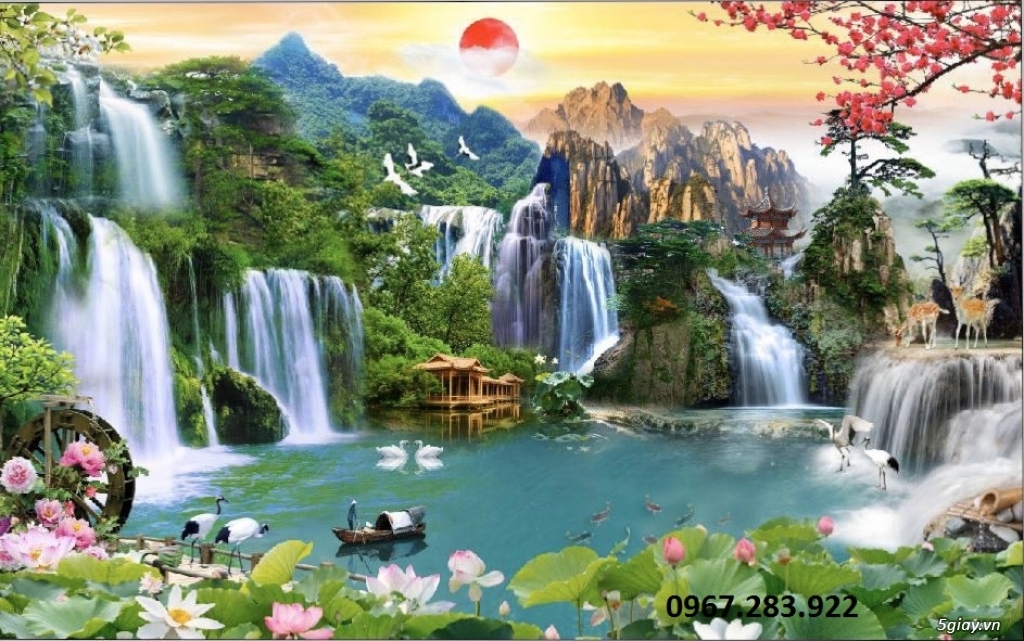 Tranh gạch 3d non nước hữu tình