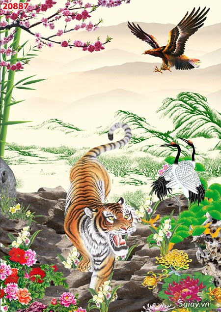 Gạch tranh 3d hổ đại bàng - 4