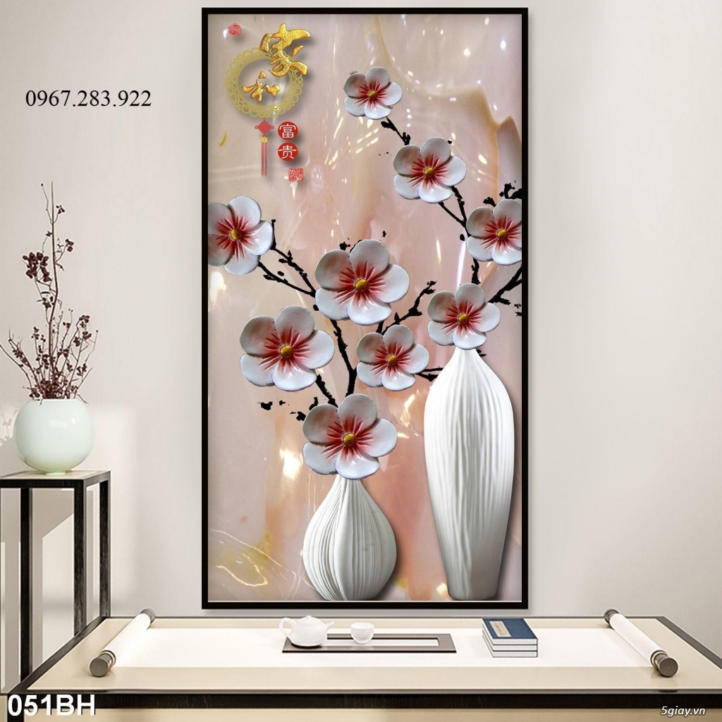 Tranh gạch 3D lọ gốm - 1
