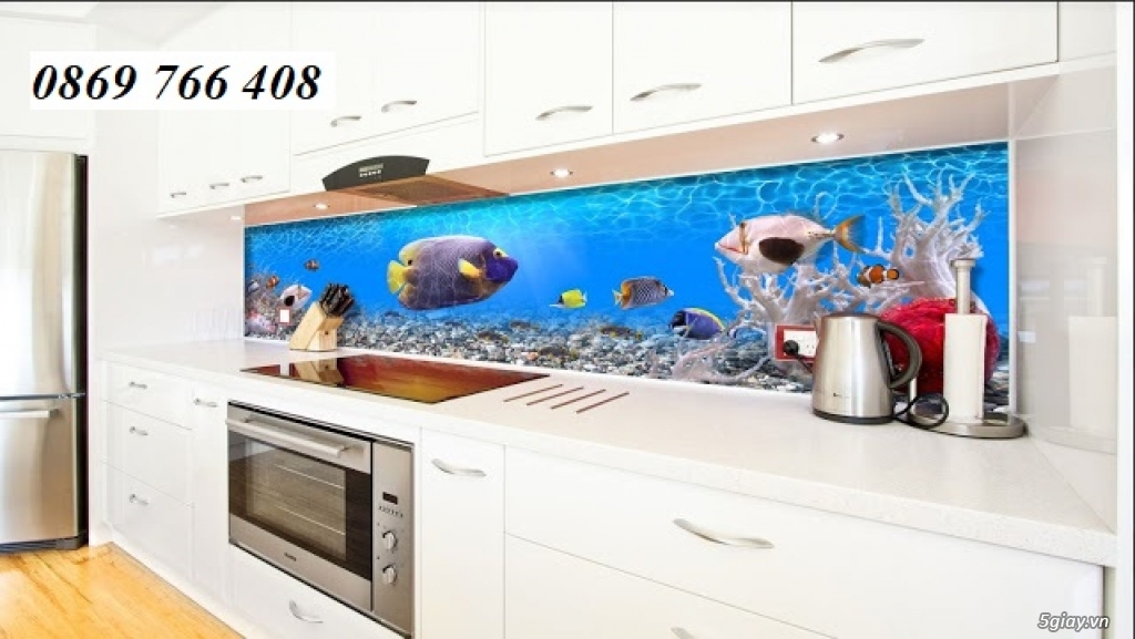 Tranh kính 3d ốp bếp