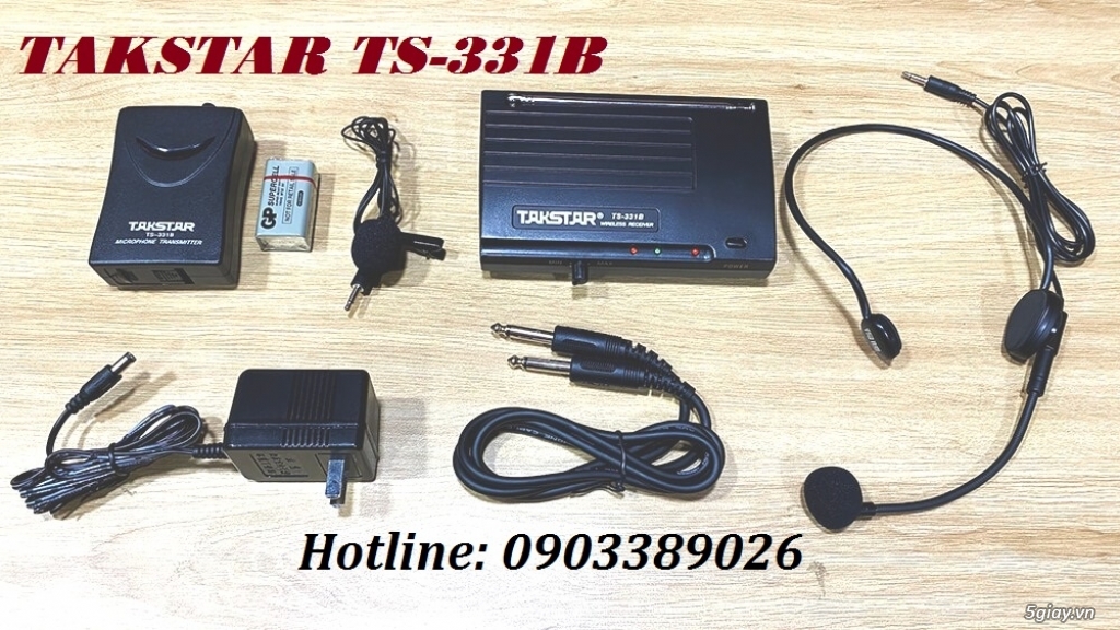 Micro không dây Takstar TS-331B hỗ trợ mic choàng đầu và cài áo - 2