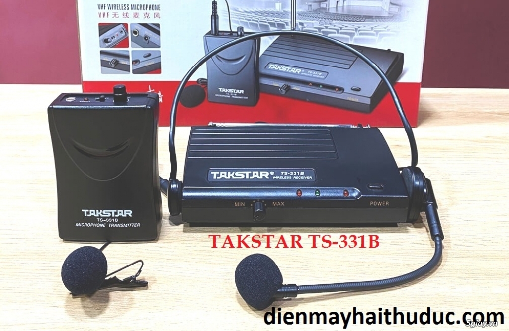 Micro không dây Takstar TS-331B hỗ trợ mic choàng đầu và cài áo