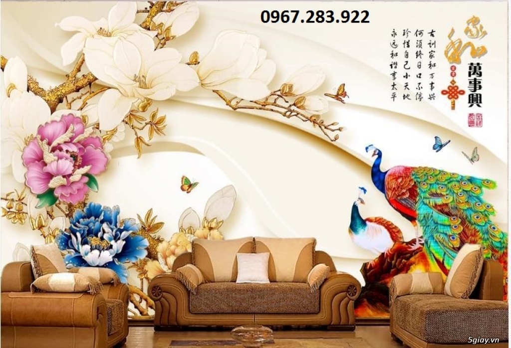 Tranh gạch 3D chim công - 3