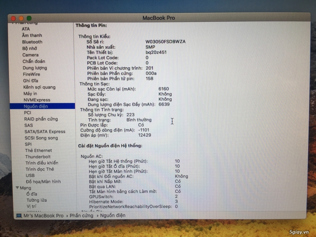 Macbook Pro 15inch Core i7 Ram 8G SSD 256Gb - 4