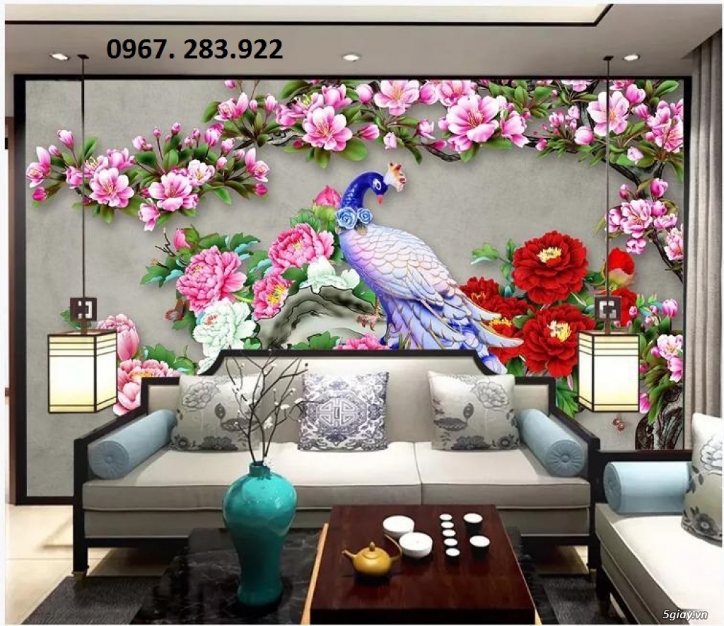 Tranh gạch 3D chim công - 4