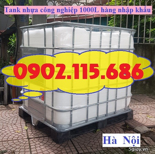 Tank nhựa ibc 1000 lít, bồn nhựa vuông trắng 1000 lít, thùng nhựa ibc - 1