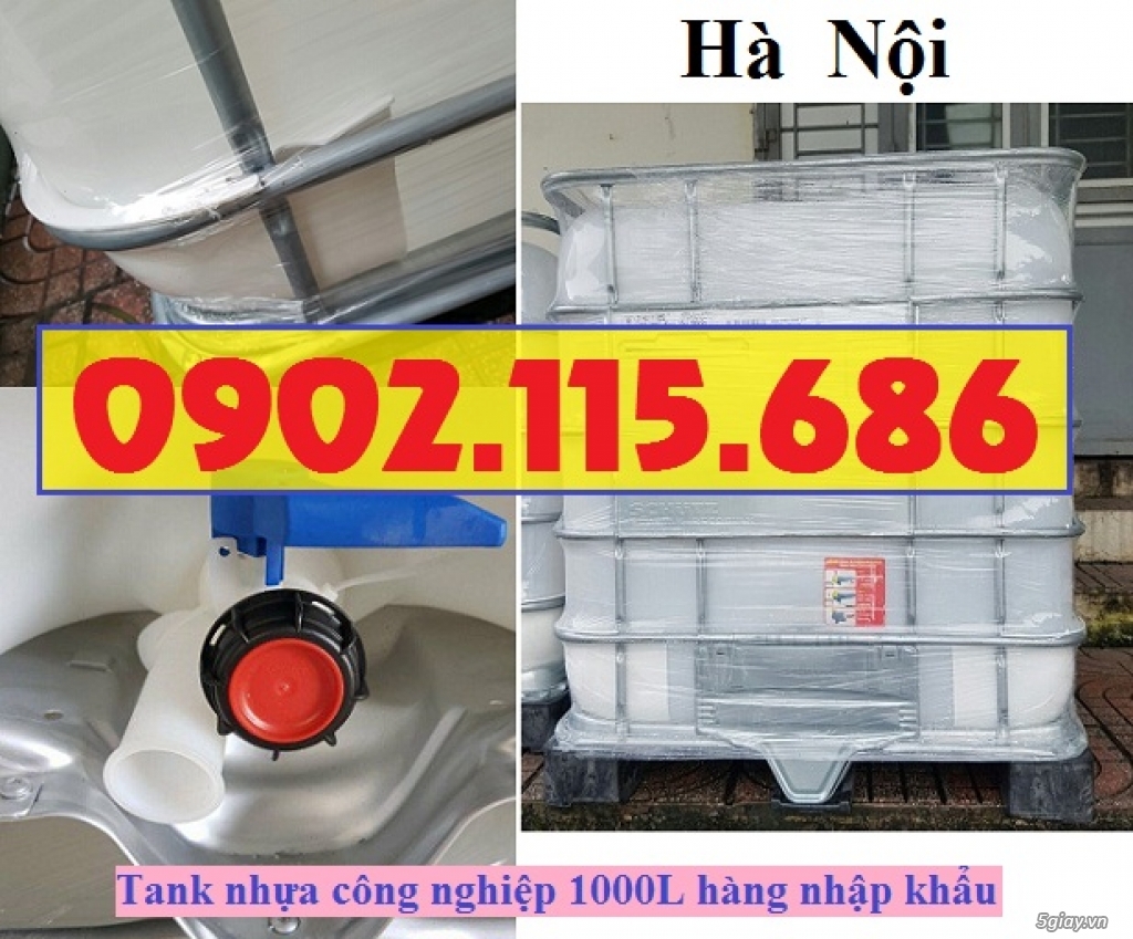 Tank nhựa ibc 1000 lít, bồn nhựa vuông trắng 1000 lít, thùng nhựa ibc - 3