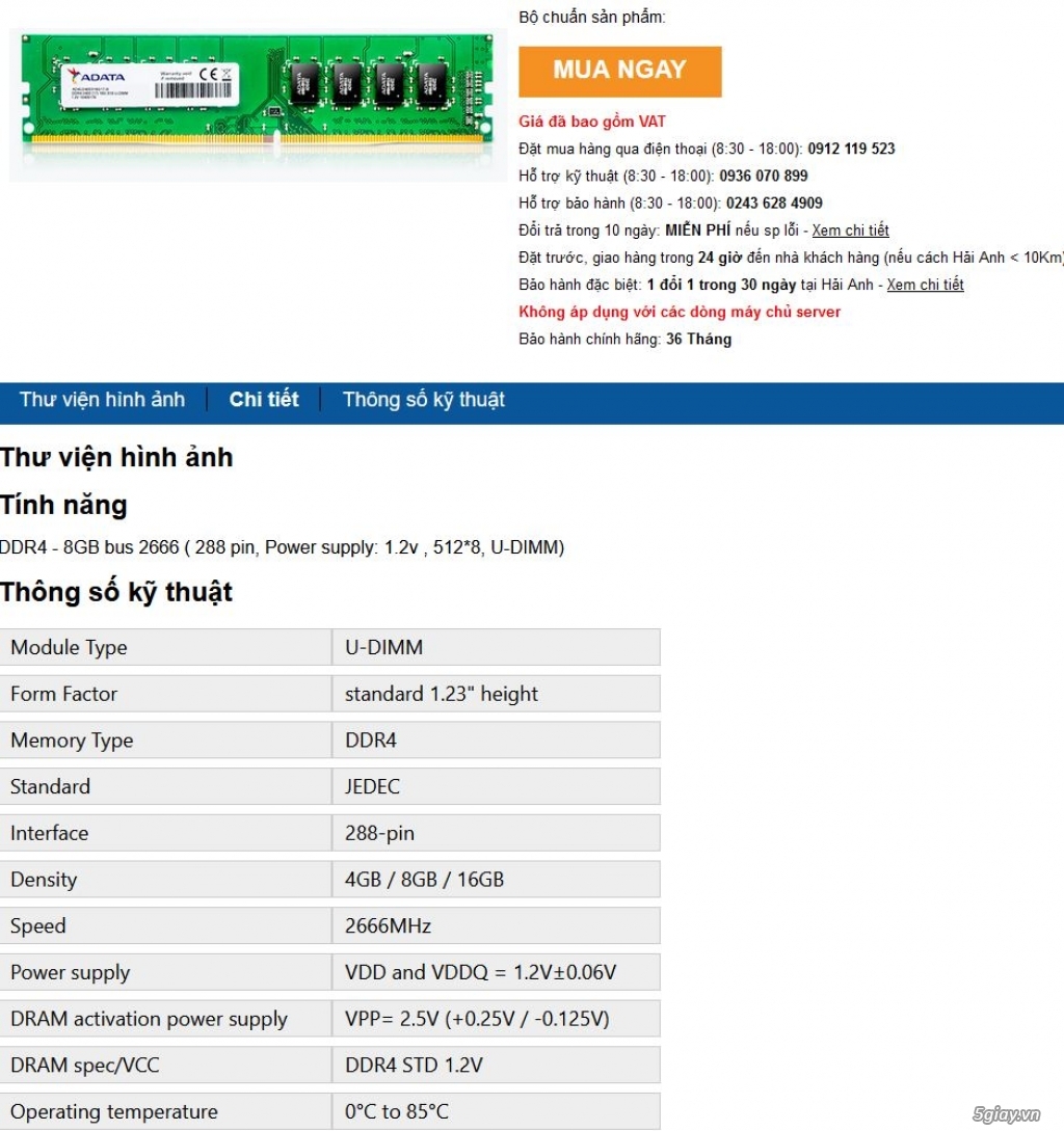 Ram Adata ddr4 bus2666 8gbx2 còn bảo hành - 1