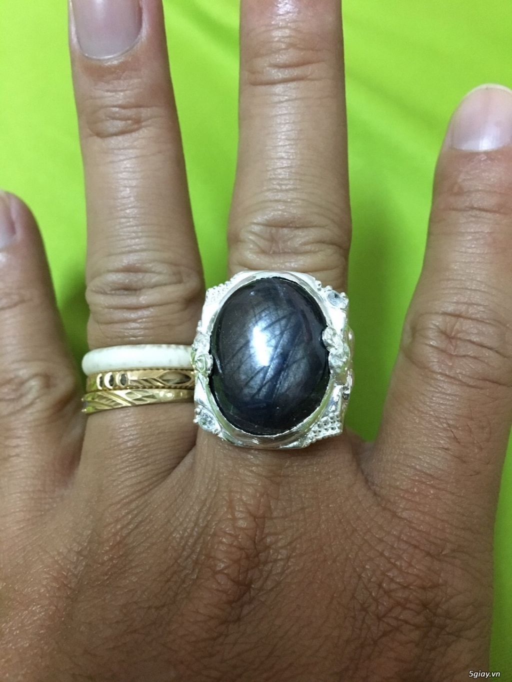Nhẫn bạc cao cấp 950 gắn đá Ruby Saphia thiên nhiên 100% độc đẹp khủng - 29