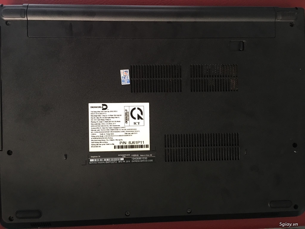 Cần bán : Laptop DELL Inspiron 14 - core i3-8130U - ram 8gb - SSD 120g - 2