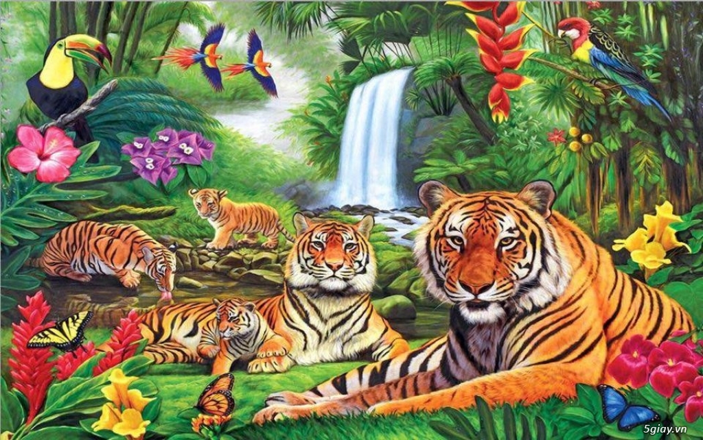 Gạch tranh trang trí con hổ - 1