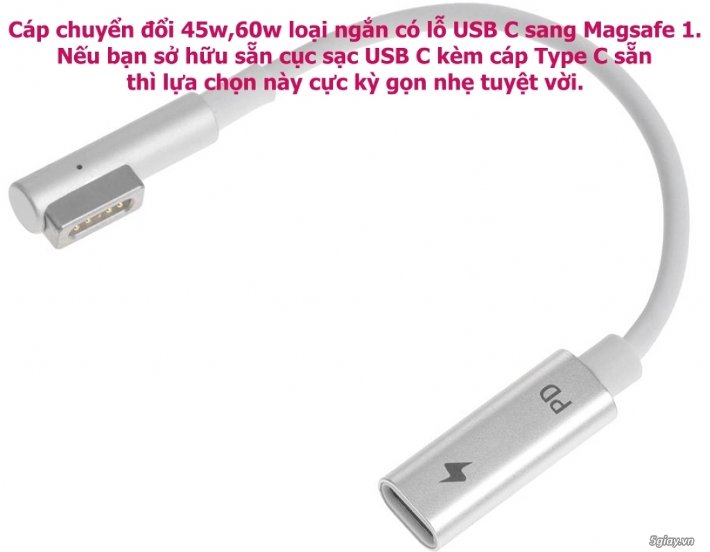 Sạc Macbook: Magsafe 1 Magsafe 2 ,Type C (USB-C), Dây thay thế free - 1