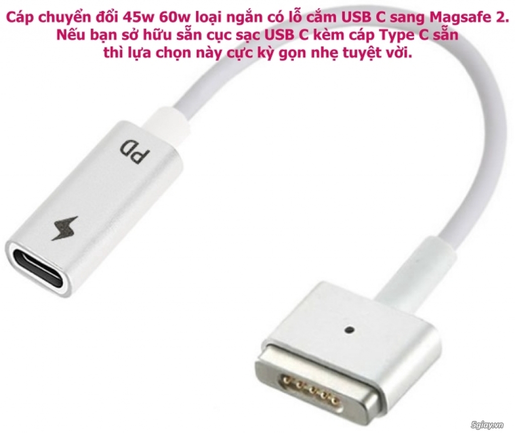 Sạc Macbook: Magsafe 1 Magsafe 2 ,Type C (USB-C), Dây thay thế free - 4